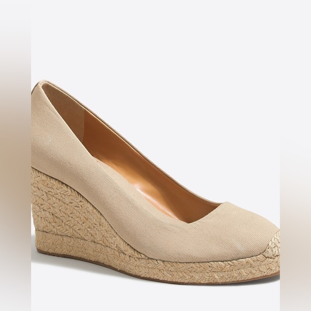 J. Crew Factory Tan Wedge Espadrilles Size 10 - Picture 4 of 9